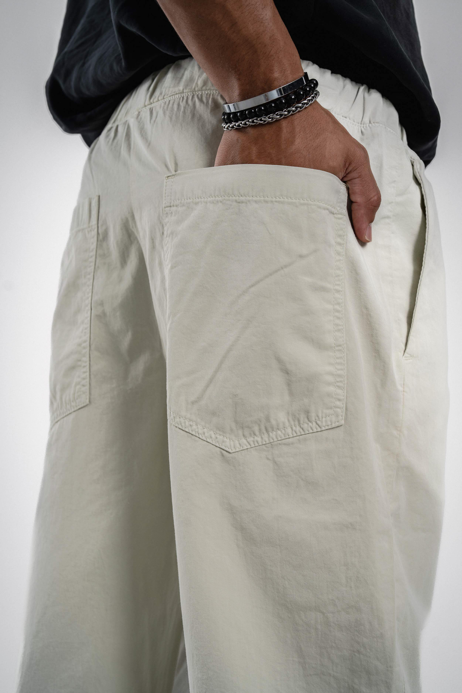 Yeşil Bol Kesim Gabardin Pantolon