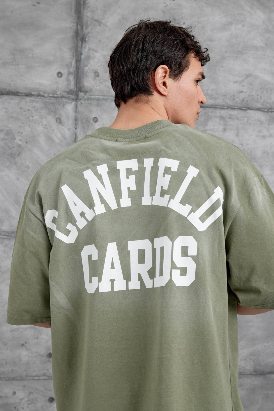 Yeşil Canfield Card Yazılı Oversize Tshirt
