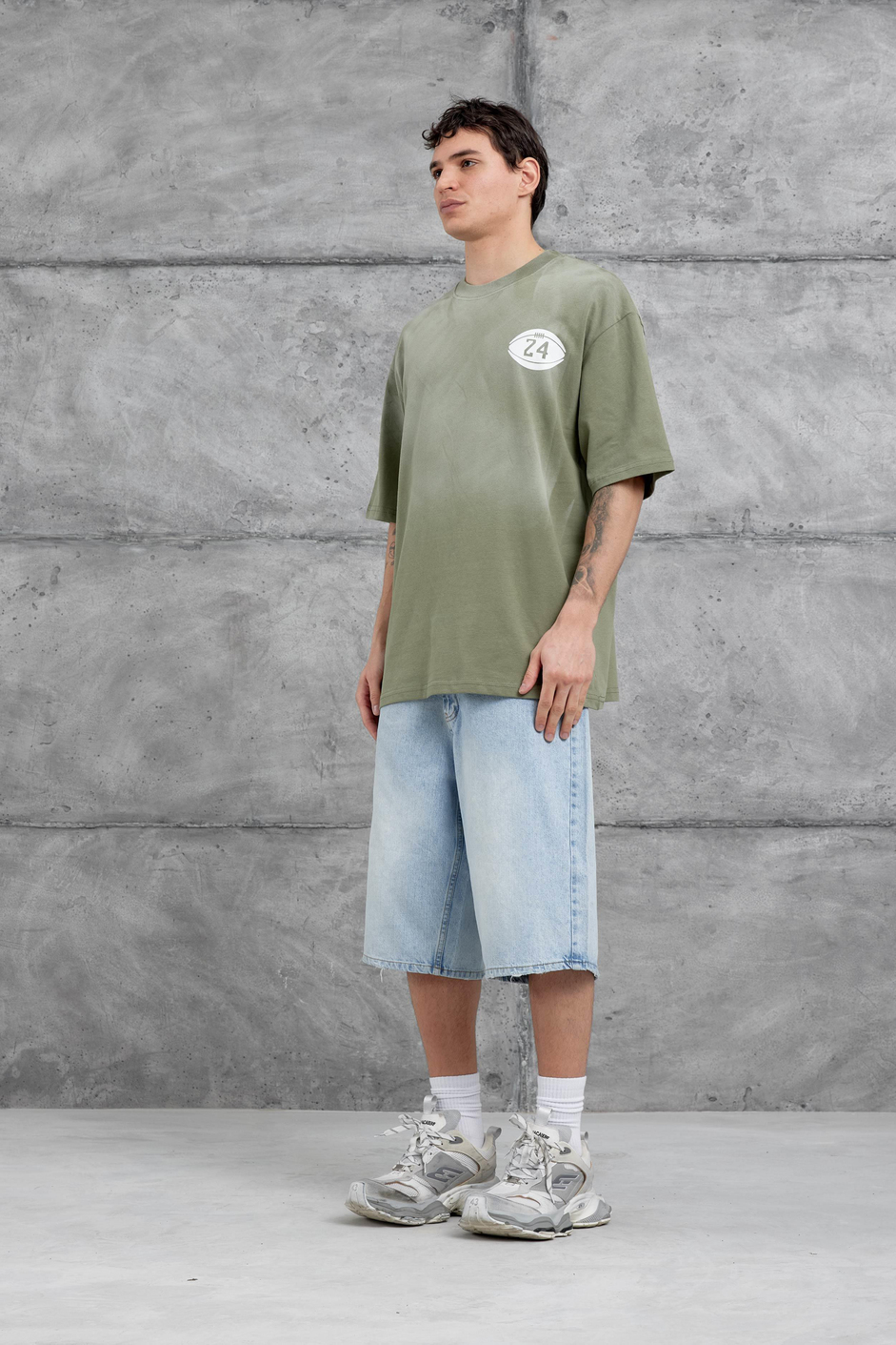 Yeşil Canfield Card Yazılı Oversize Tshirt