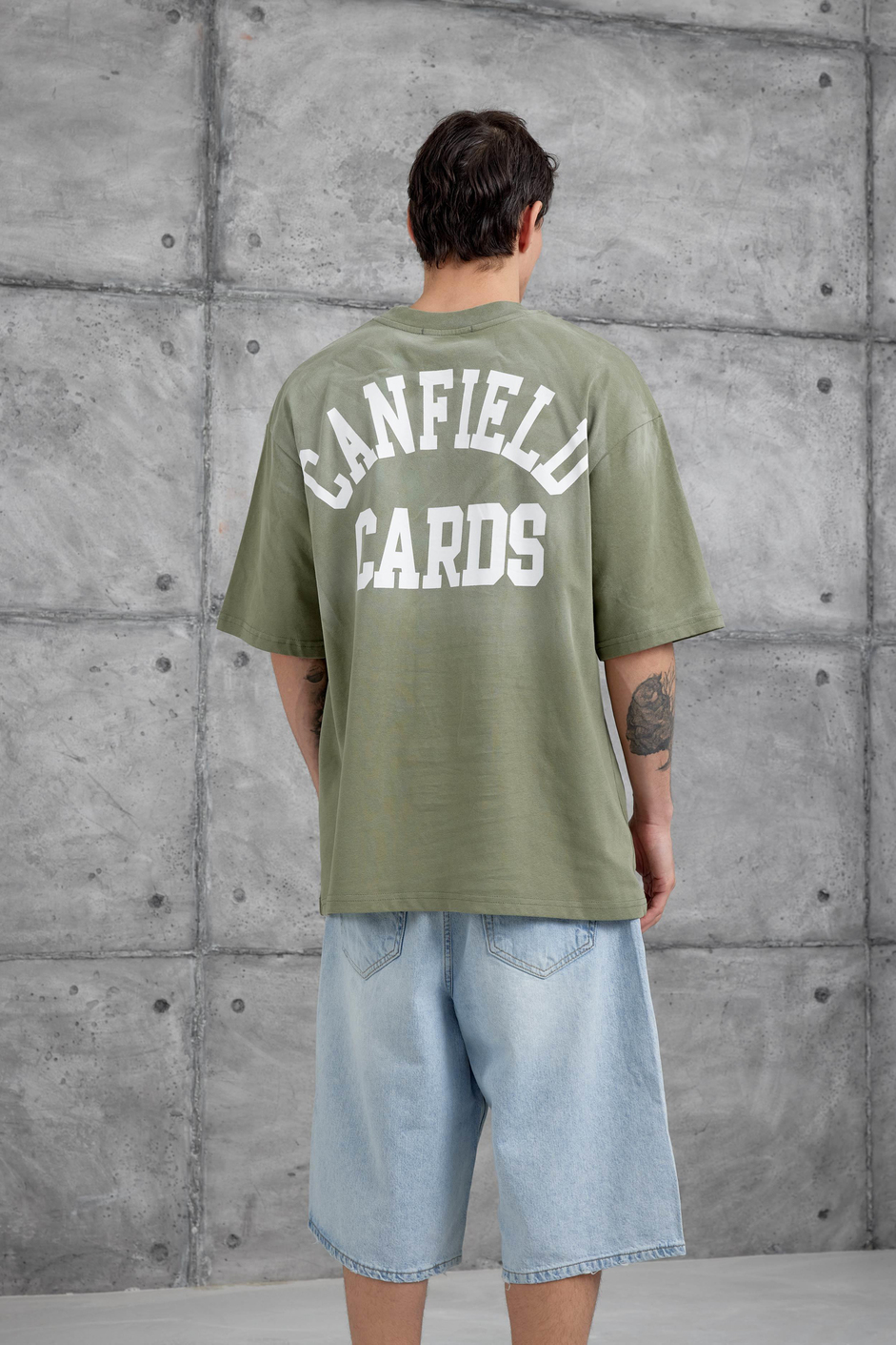 Yeşil Canfield Card Yazılı Oversize Tshirt