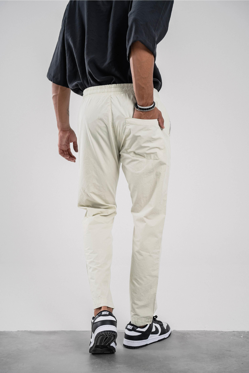 Yeşil Dar Paça Boyfriend Fit Gabardin Pantolon