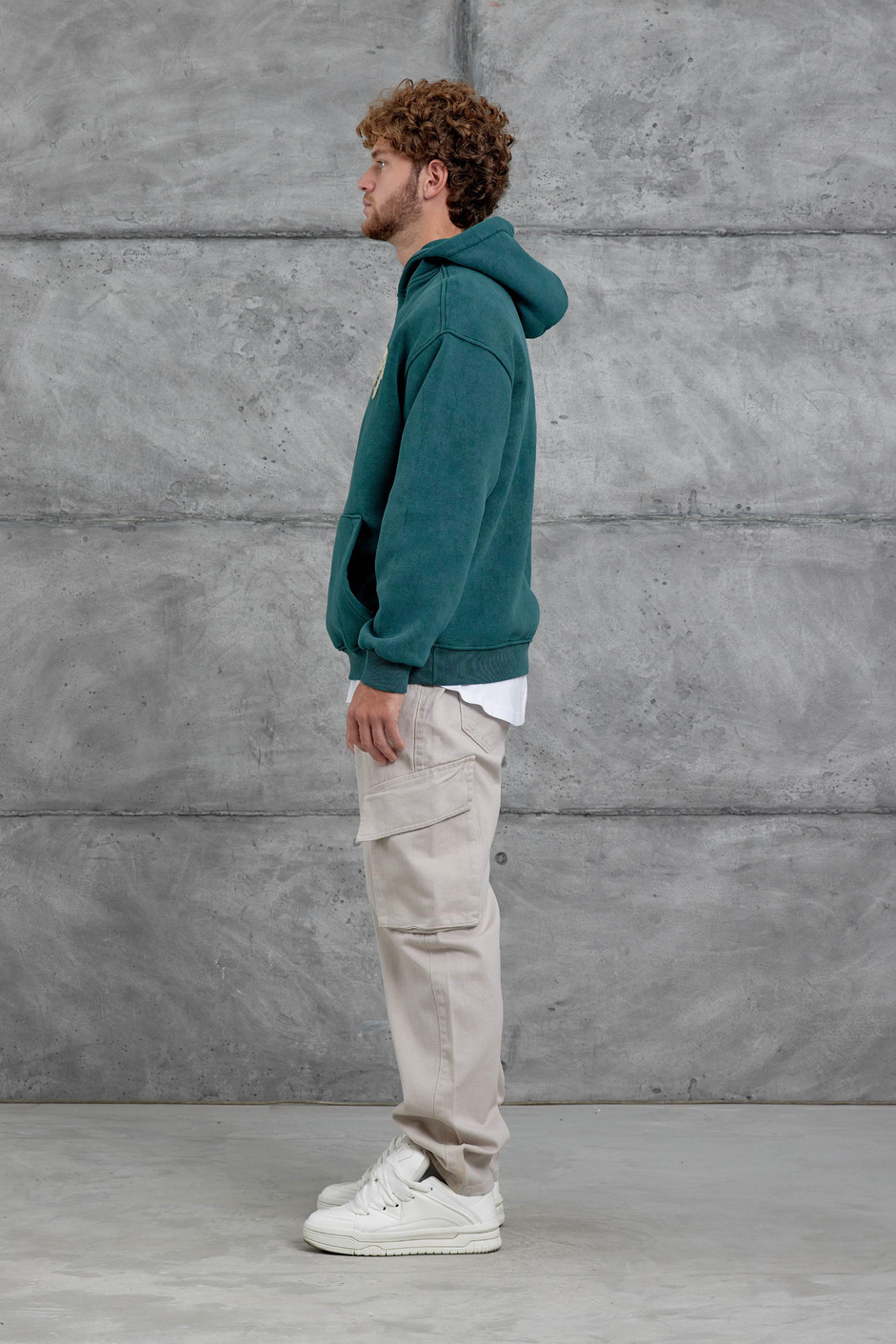 Yeşil Disrupt Yazılı Şardonlu Oversize Sweatshirt