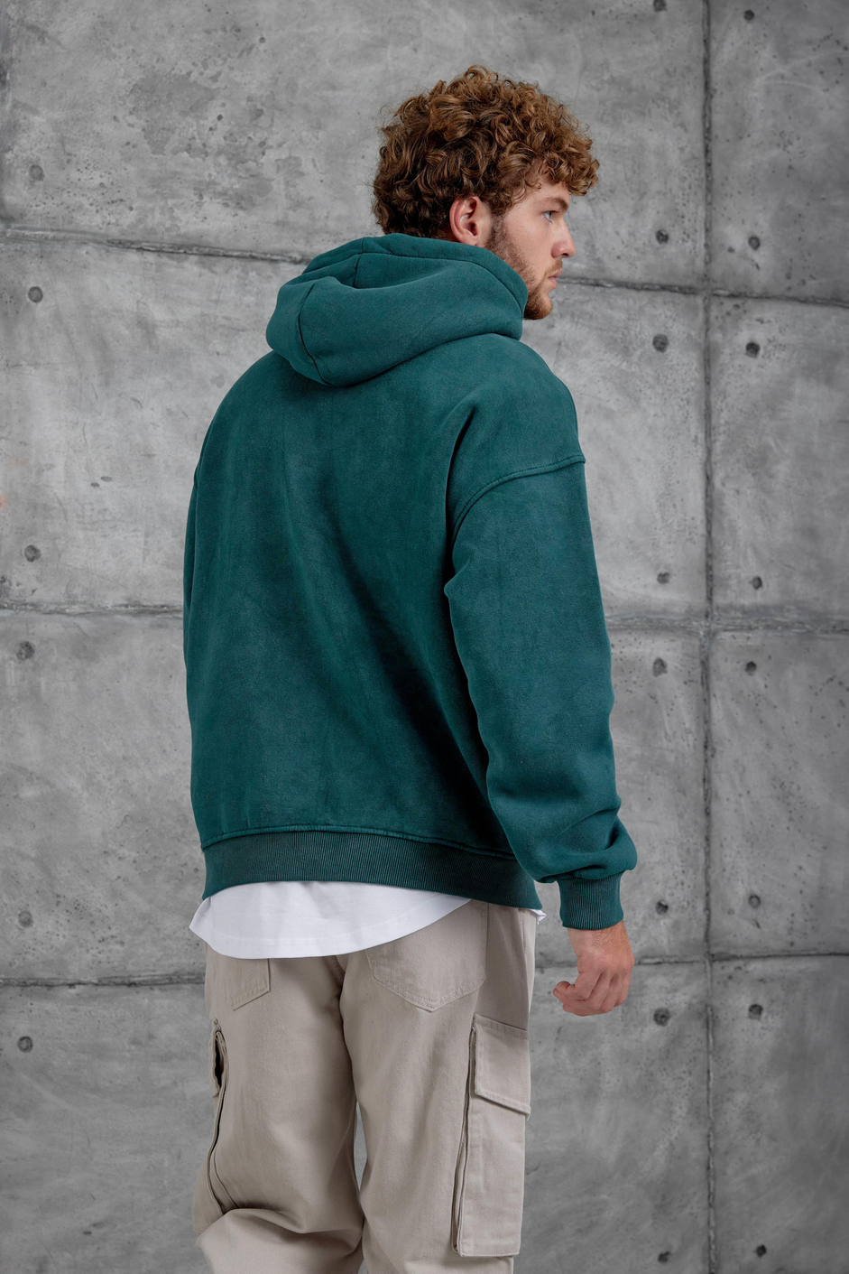 Yeşil Disrupt Yazılı Şardonlu Oversize Sweatshirt
