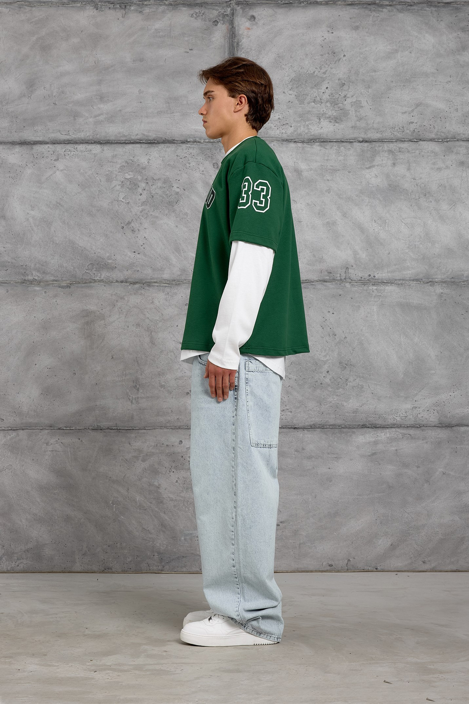 Yeşil DOTSTUD 7 BASKILI OVERSIZE SWEATSHIRT