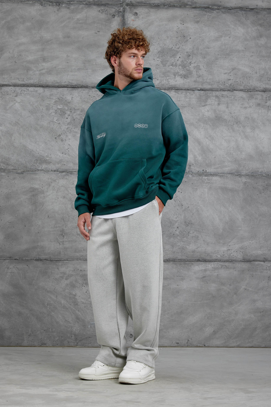 Yeşil Esent Püskürtme Detaylı Oversize Sweatshirt