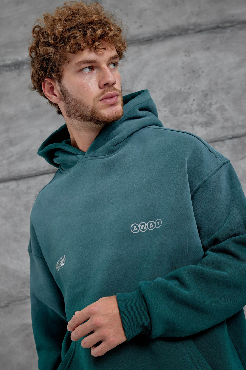 Yeşil Esent Püskürtme Detaylı Oversize Sweatshirt