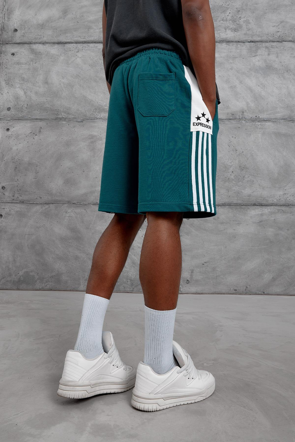 Yeşil EXPRESSION NAKIŞ OVERSIZE ŞORT