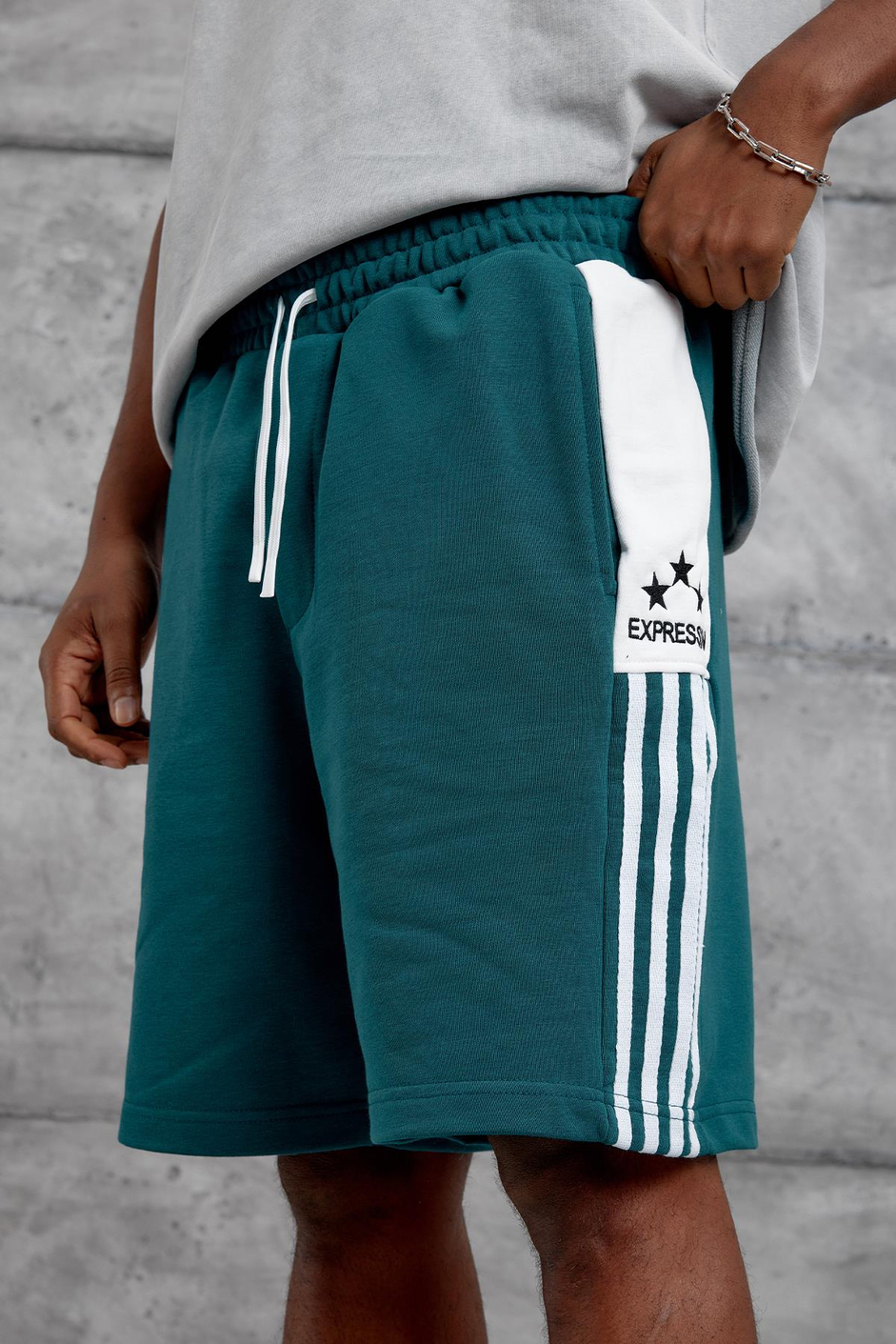 Yeşil EXPRESSION NAKIŞ OVERSIZE ŞORT