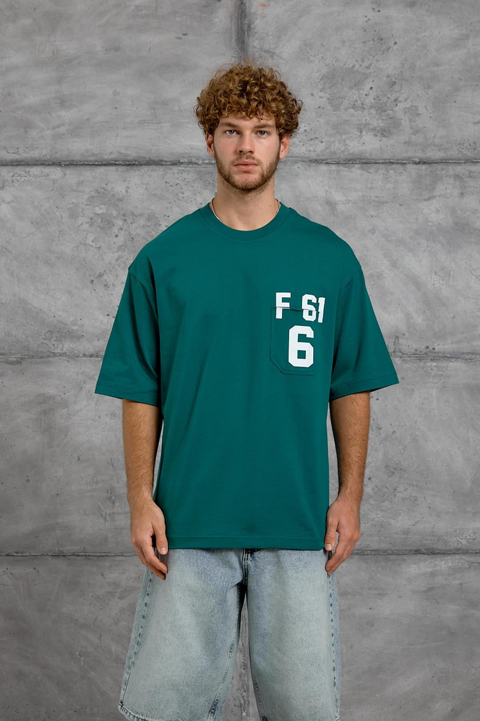 Yeşil F61 BASKI OVERSIZE TSHIRT