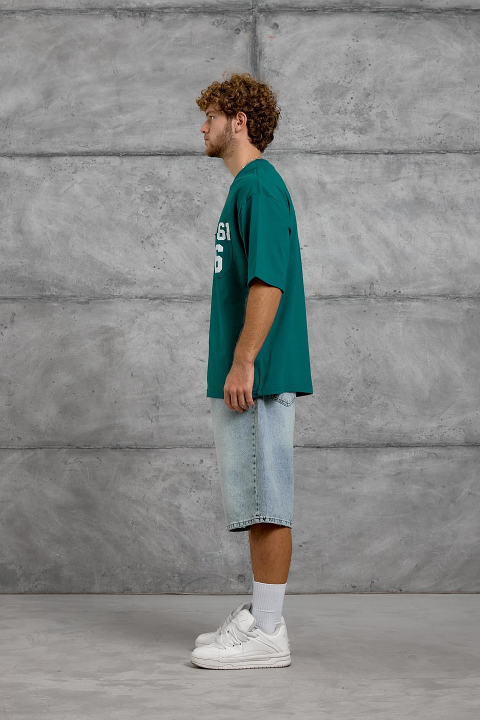 Yeşil F61 BASKI OVERSIZE TSHIRT