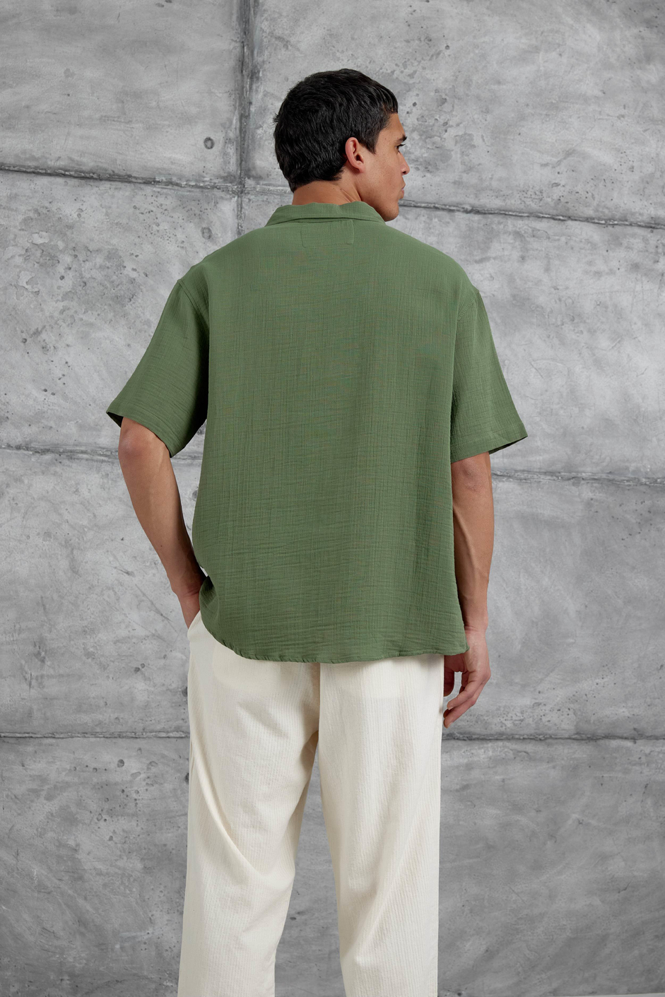 Yeşil Mlm Elson Baskılı Oversize Gömlek