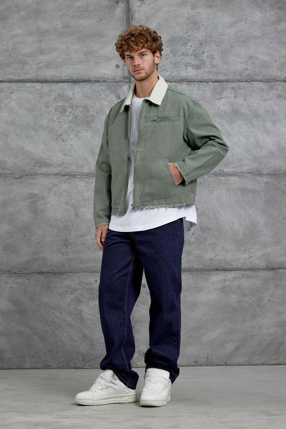 Yeşil Mmx Cep Detaylı Denim Ceket