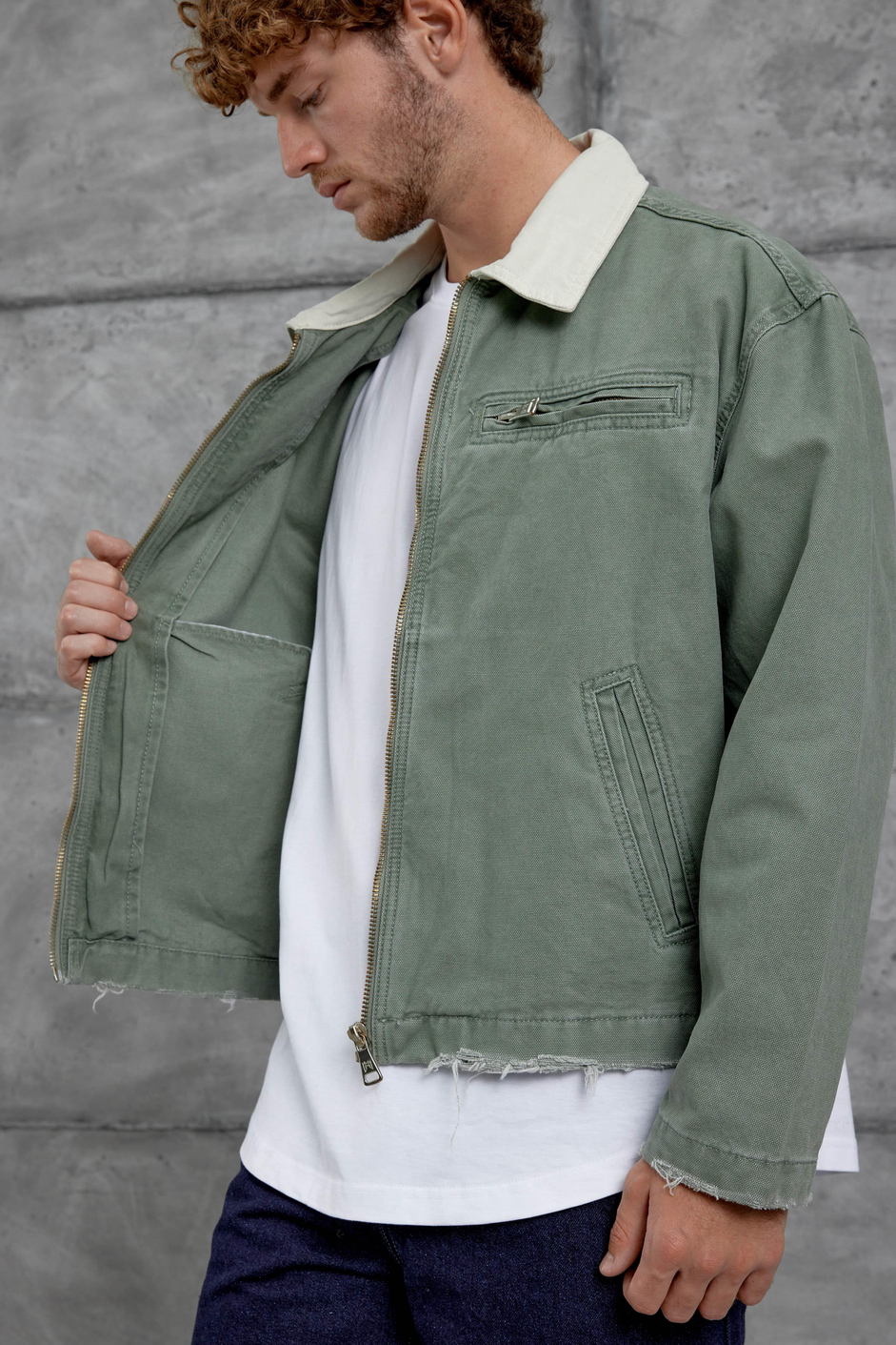 Yeşil Mmx Cep Detaylı Denim Ceket