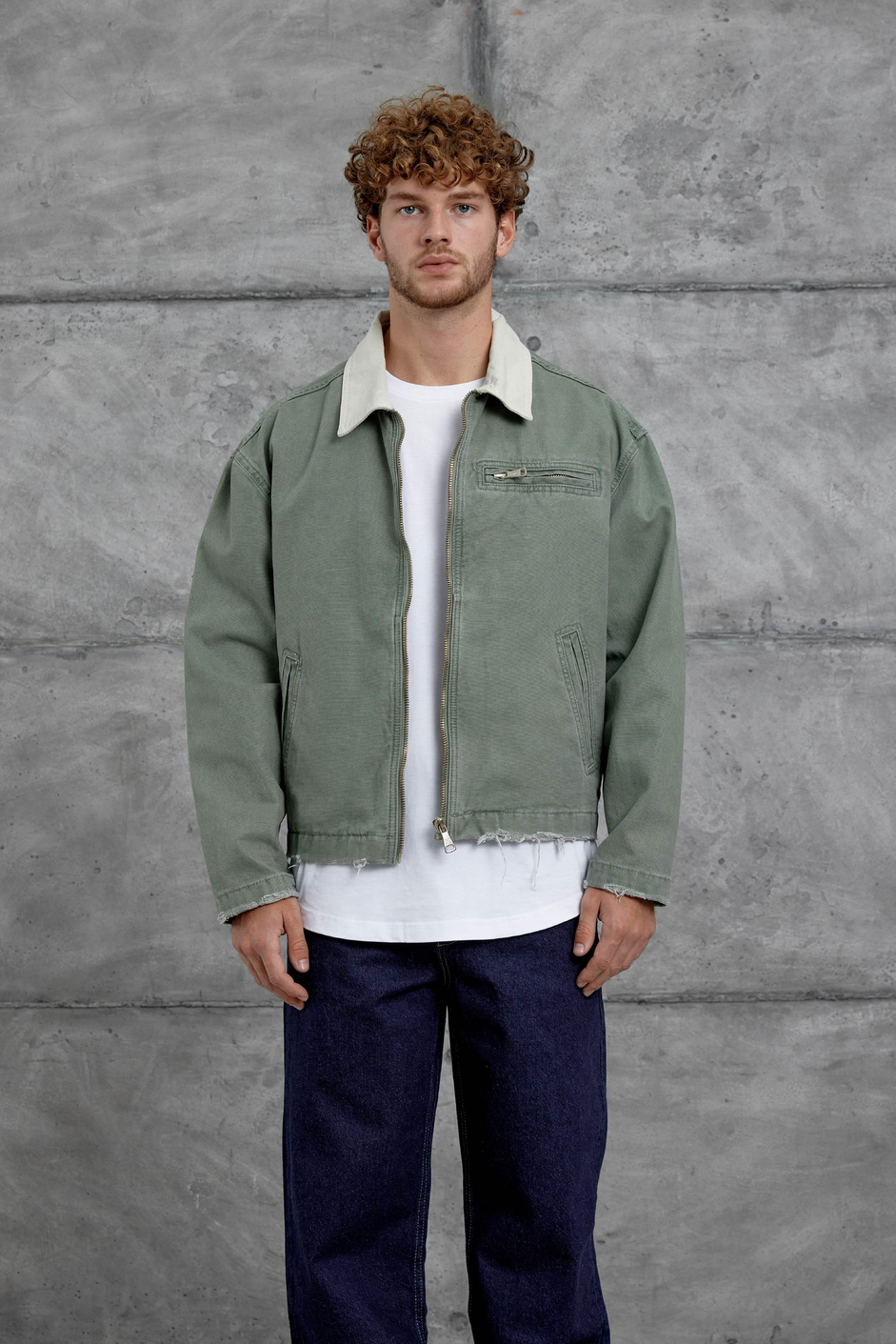Yeşil Mmx Cep Detaylı Denim Ceket