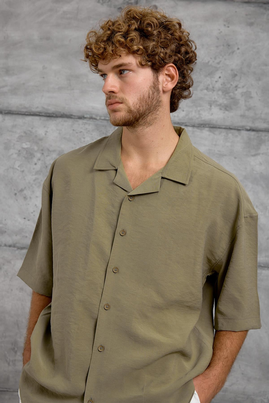 Yeşil MODAL KUMAŞ OVERSIZE GÖMLEK