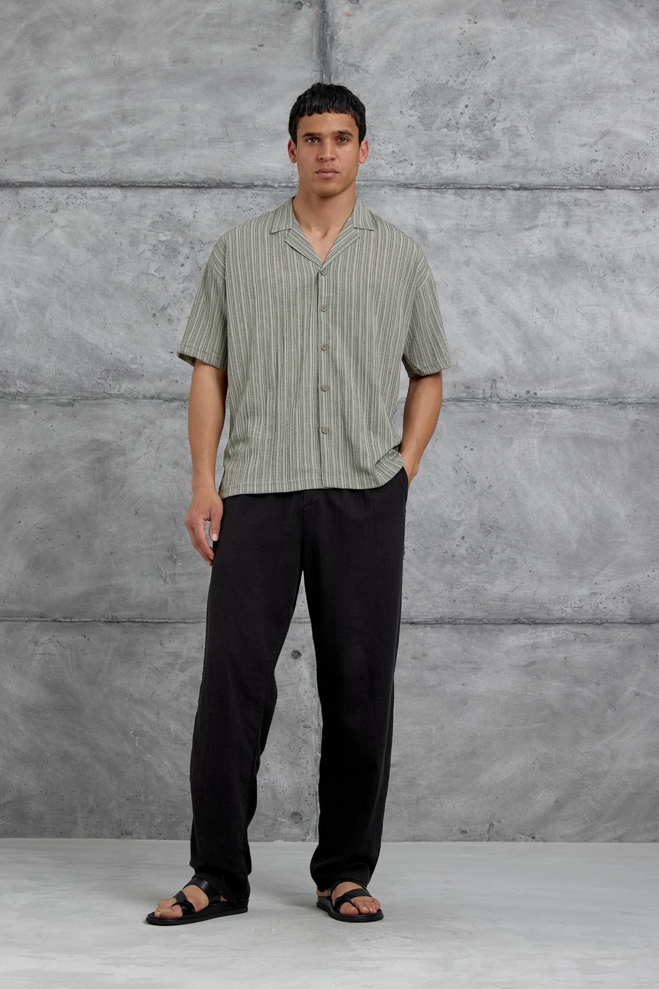 Yeşil Mrk Çizgili Oversize Gömlek