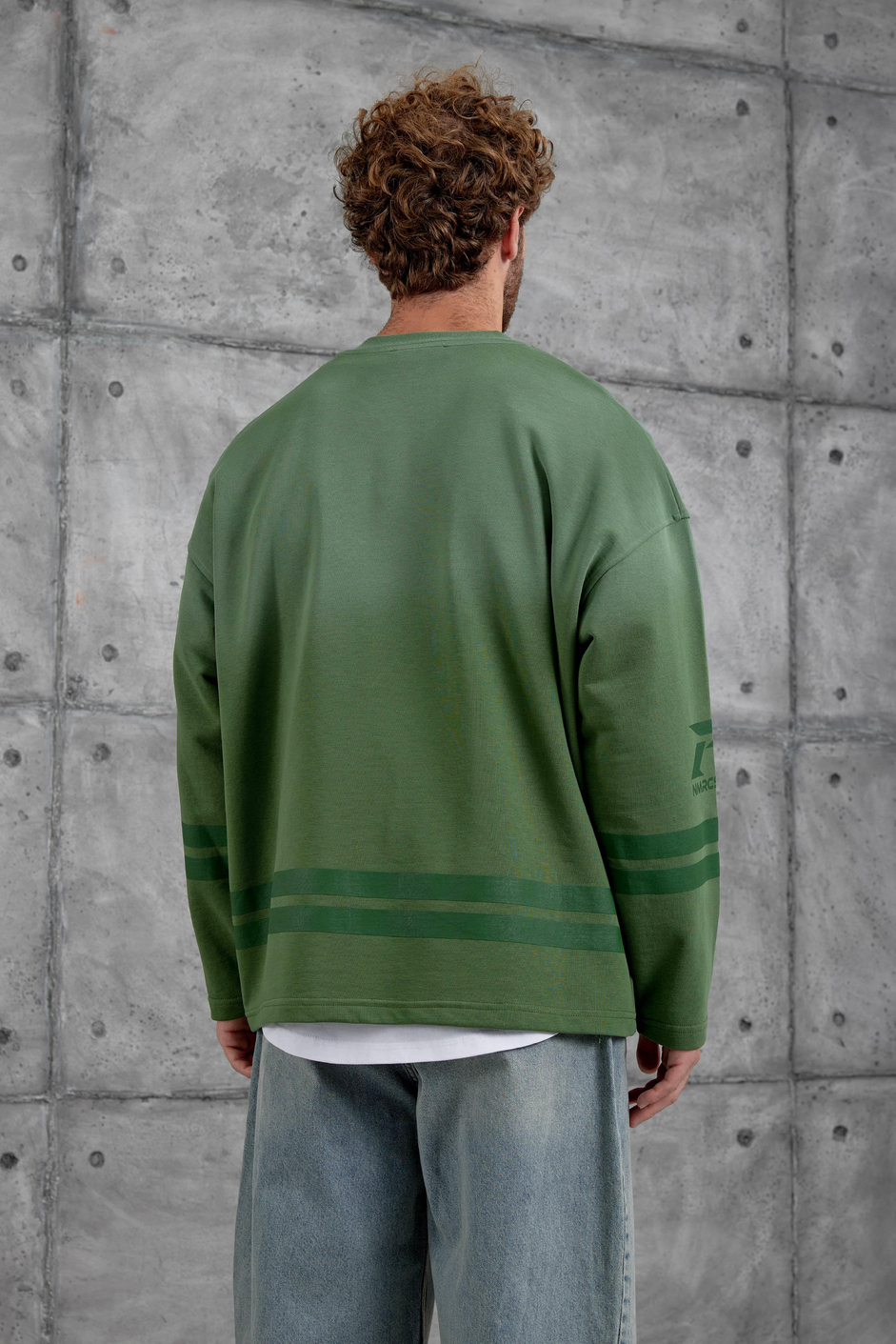 Yeşil Nmrc 00 Baskılı Oversize Sweatshirt