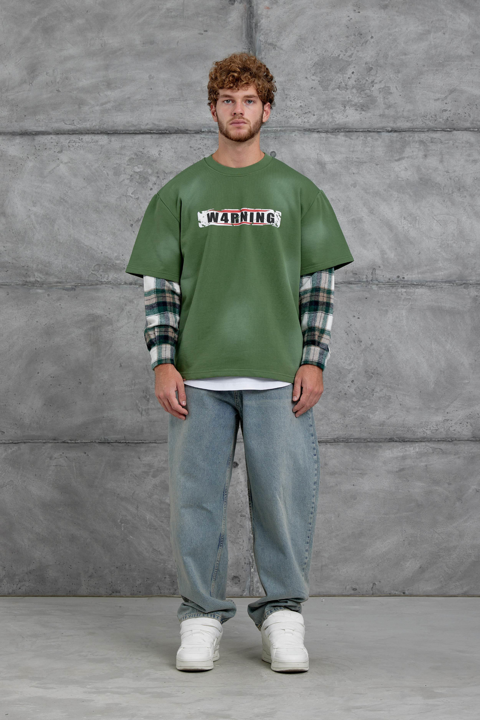 Yeşil Nmrc Kolu Parçalı Oversize Sweatshirt