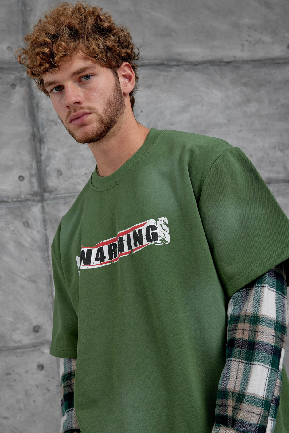 Yeşil Nmrc Kolu Parçalı Oversize Sweatshirt