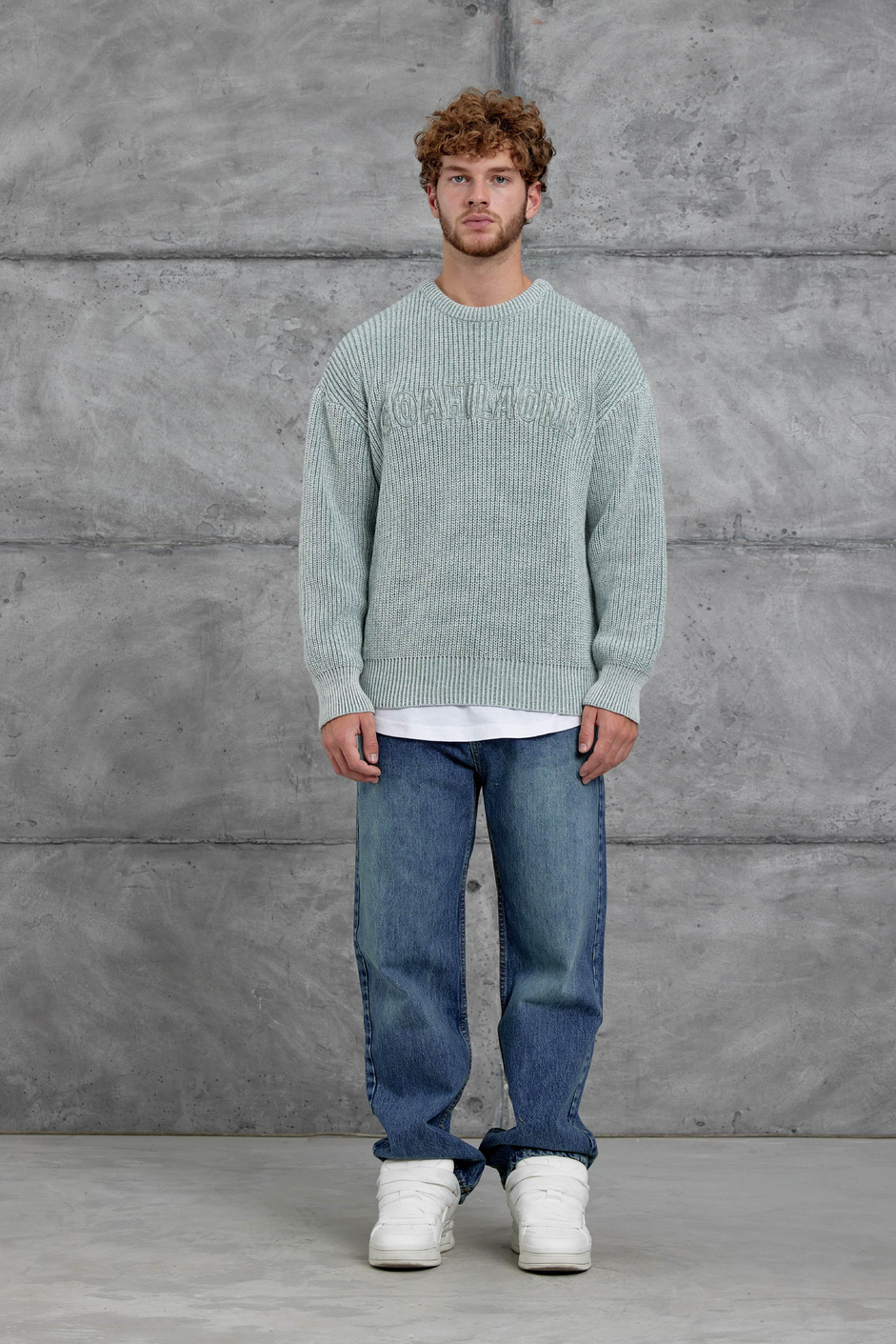 Yeşil Nmrc Örme Oversize Triko