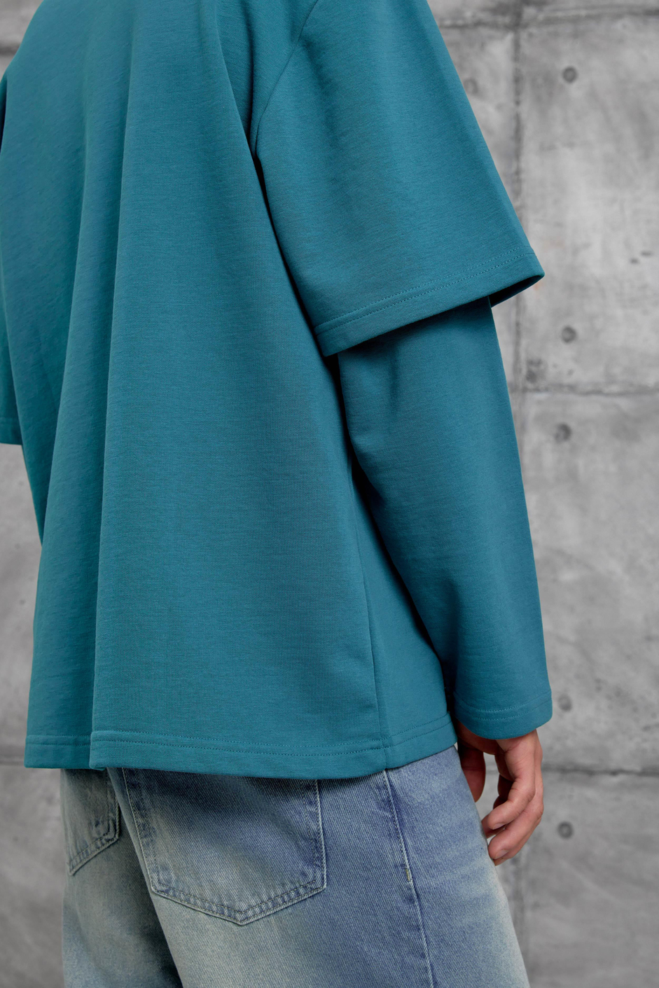 Yeşil Nmrc Polo Yaka Kolu Parçalı Oversize Sweatshirt