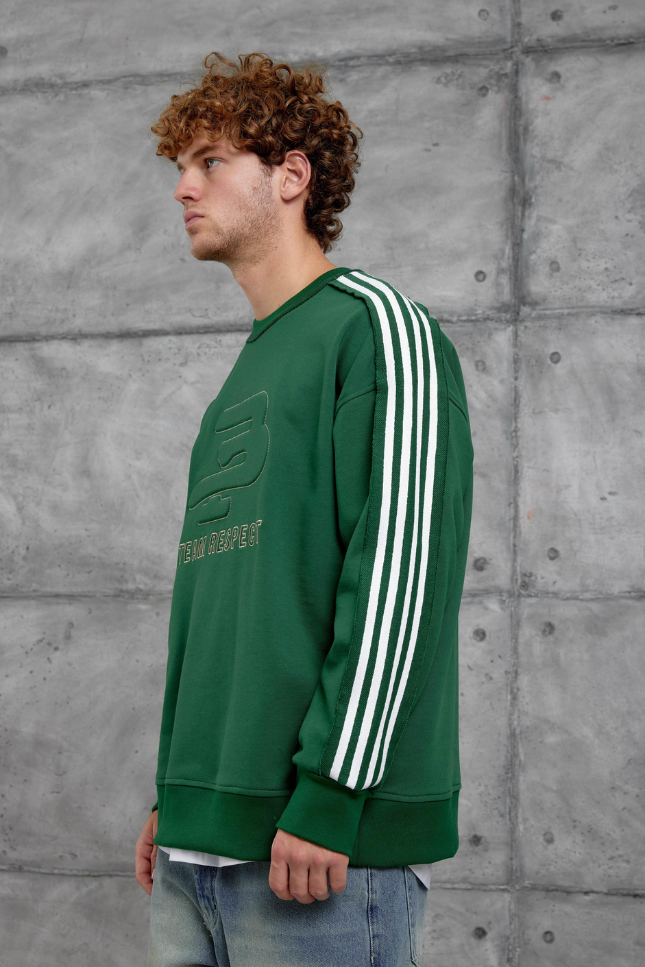 Yeşil NMRC ŞERİT DETAYLI 9 NUMARA OVERSİZE SWEATSHİRT