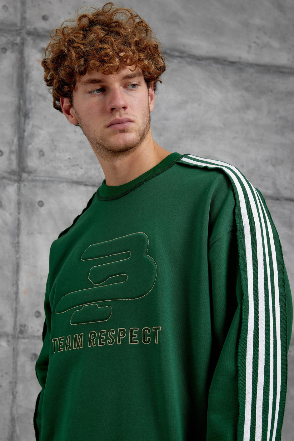 Yeşil NMRC ŞERİT DETAYLI 9 NUMARA OVERSİZE SWEATSHİRT