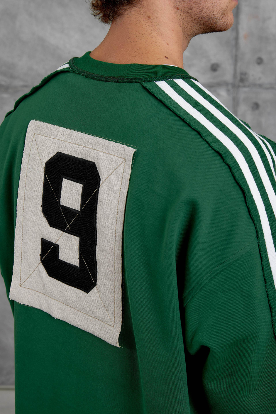 Yeşil NMRC ŞERİT DETAYLI 9 NUMARA OVERSİZE SWEATSHİRT