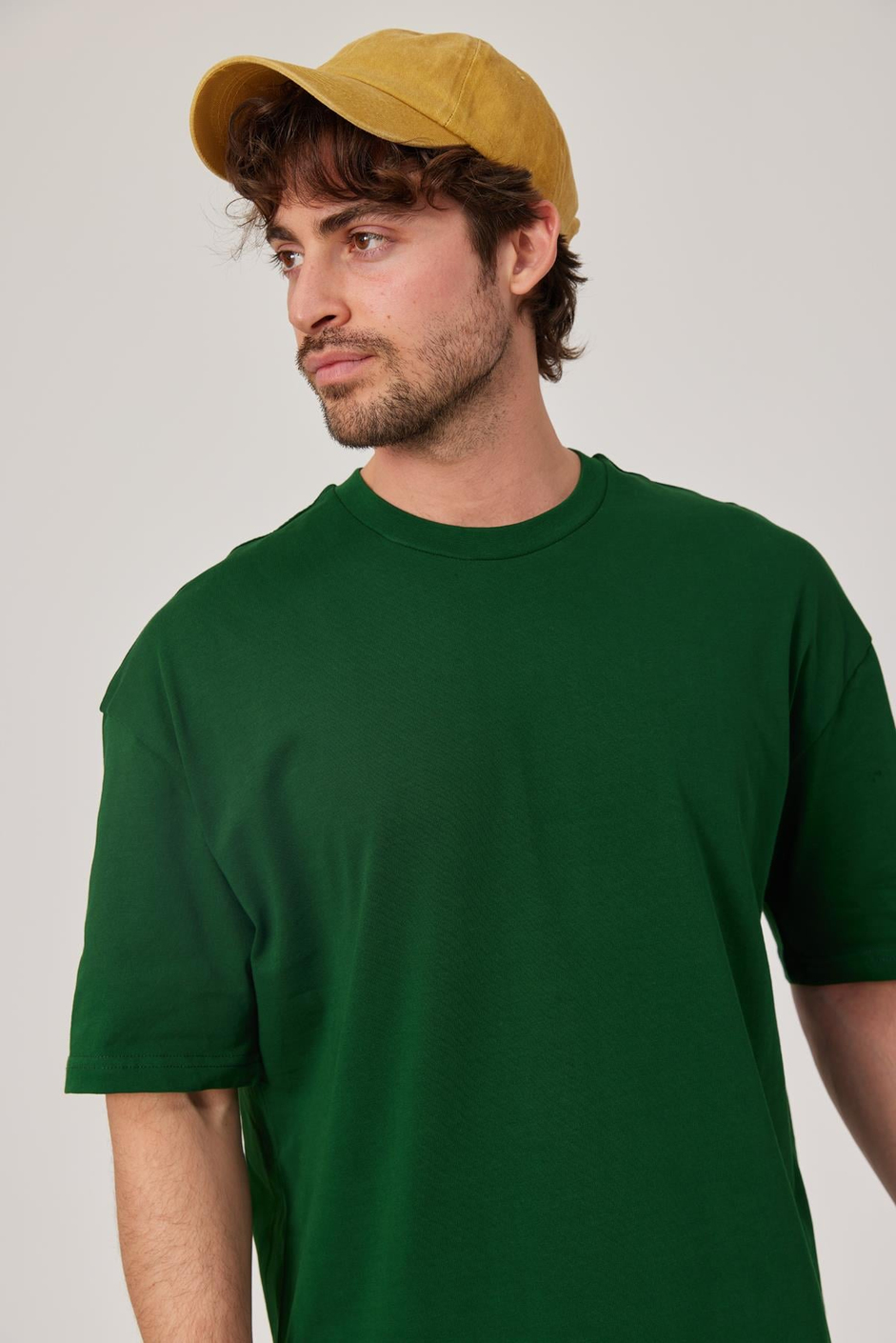 Yeşil Oversize Basic Tshirt