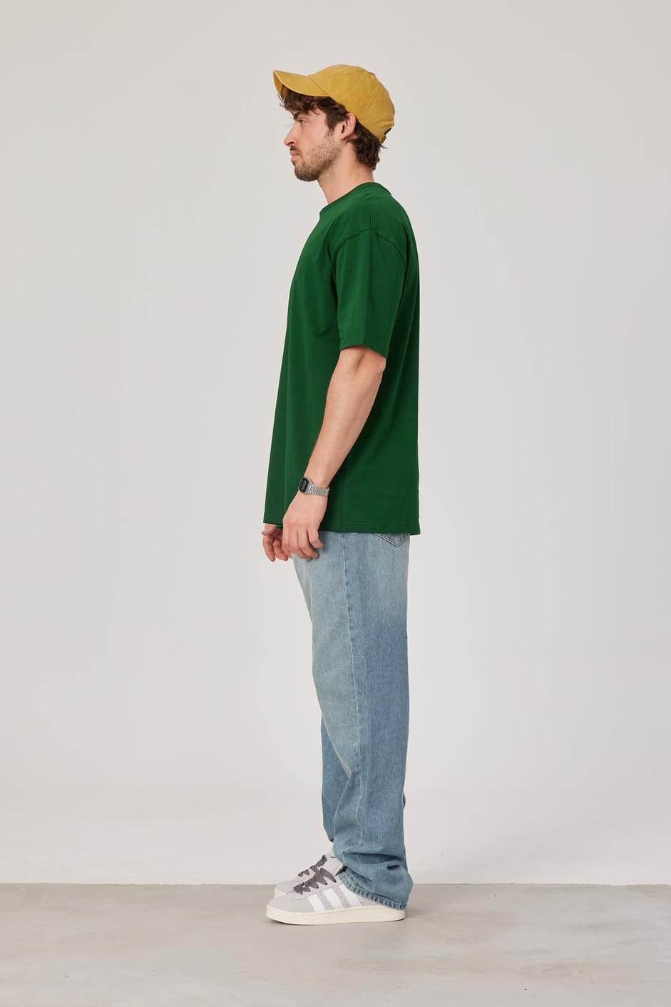 Yeşil Oversize Basic Tshirt