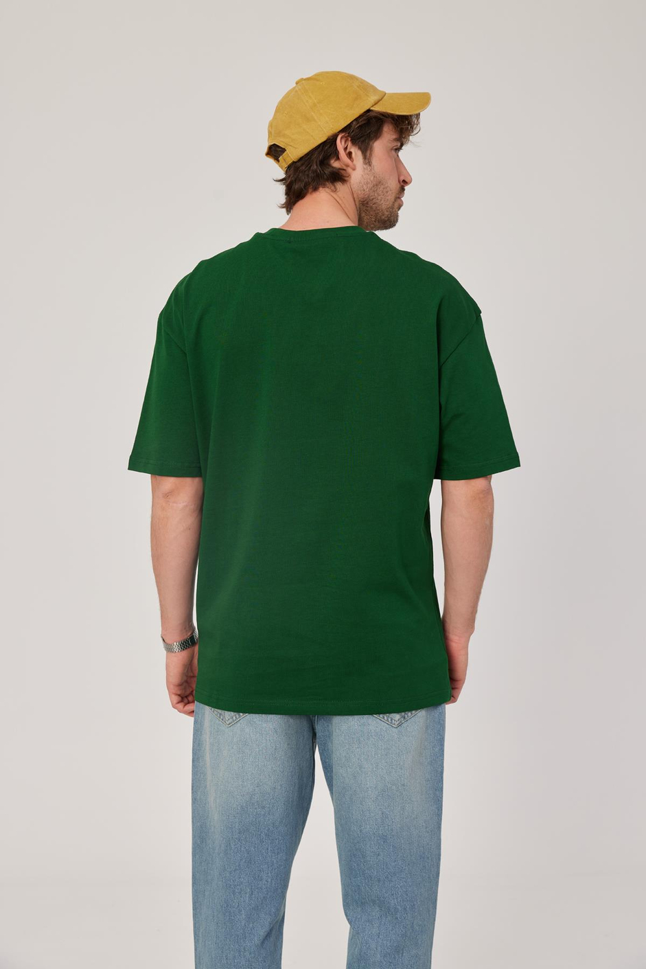Yeşil Oversize Basic Tshirt