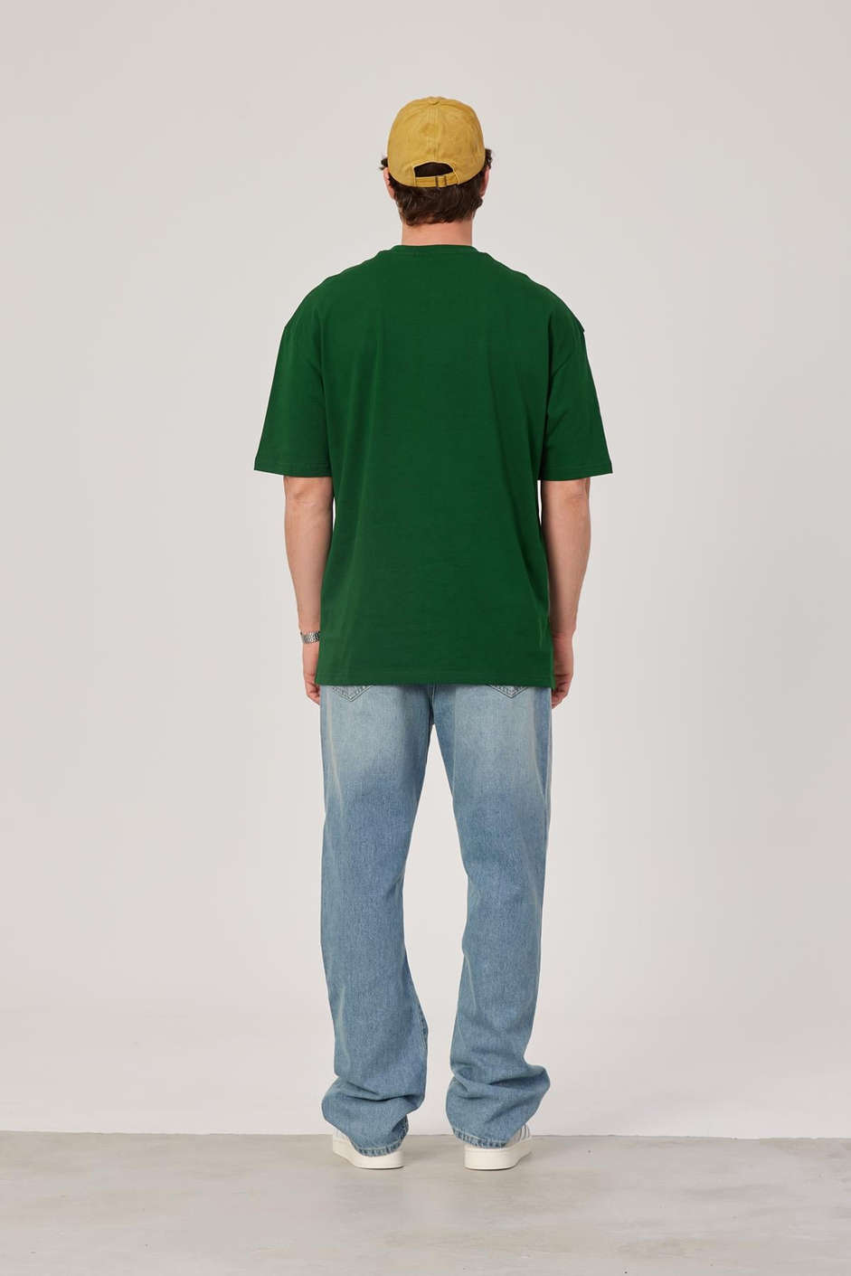 Yeşil Oversize Basic Tshirt