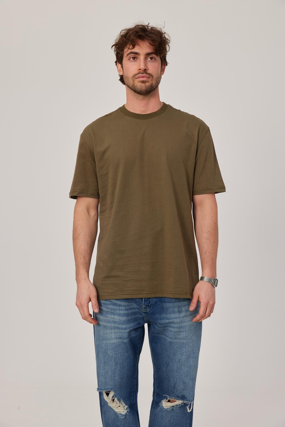 Yeşil Oversize Basic Tshirt