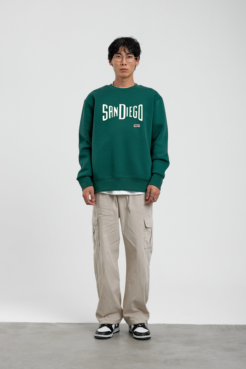 Yeşil San Diego Yazılı Sweatshirt