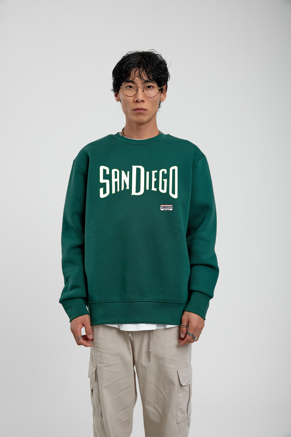 Yeşil San Diego Yazılı Sweatshirt