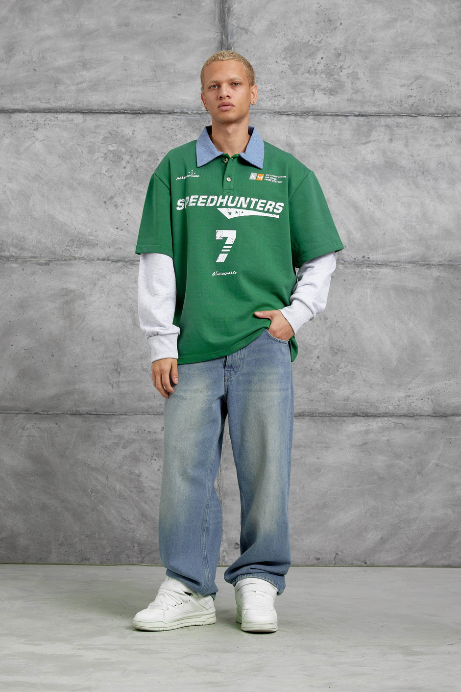 Yeşil SPEEDHUNTERS BASKILI OVERSİZE SWEATSHİRT