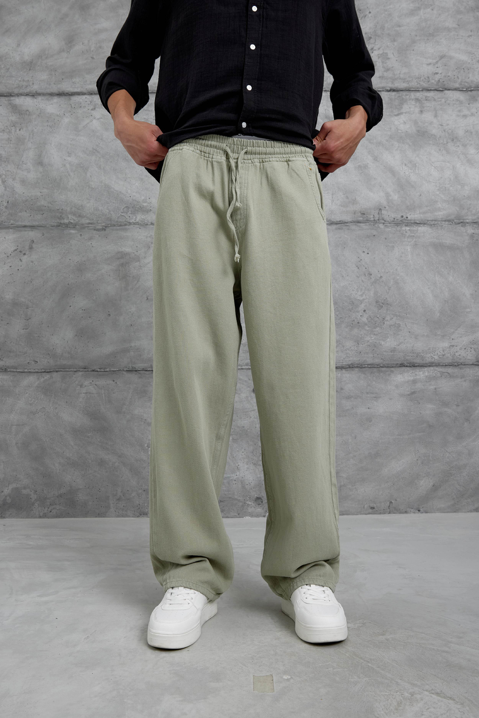 Yeşil W11 Bol Kalıp Baggy Pantolon