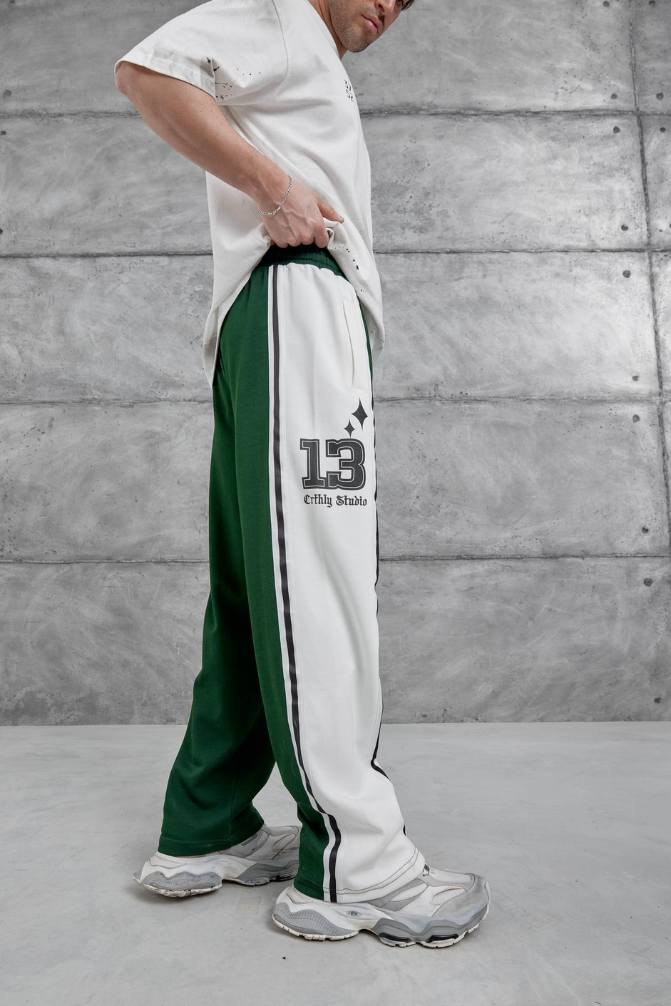 Yeşil Weirdx Yazılı Baggy Eşofman