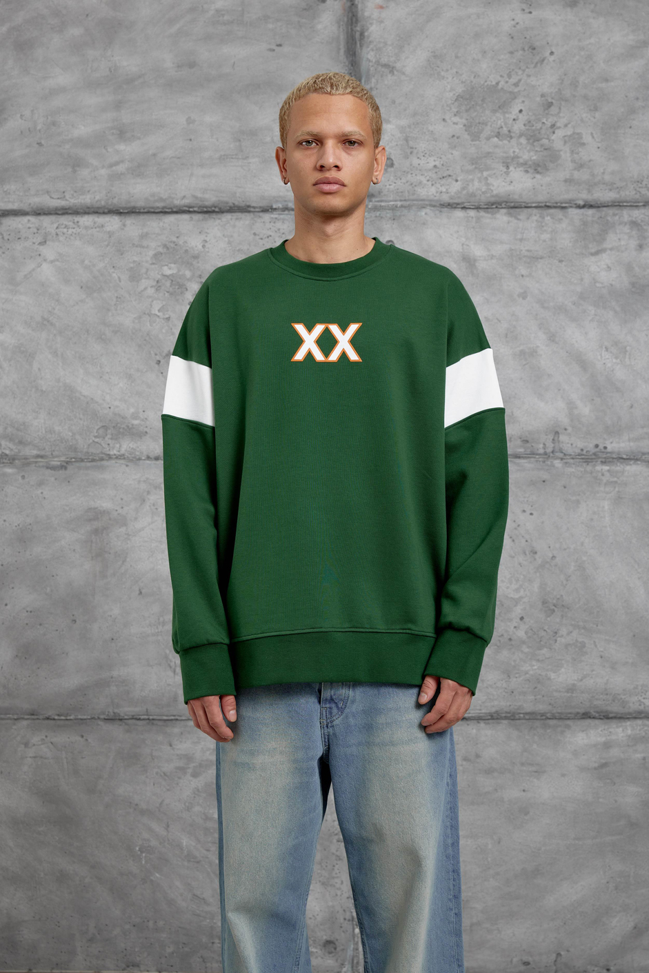 Yeşil XX BASKILI SWEATSHIRT