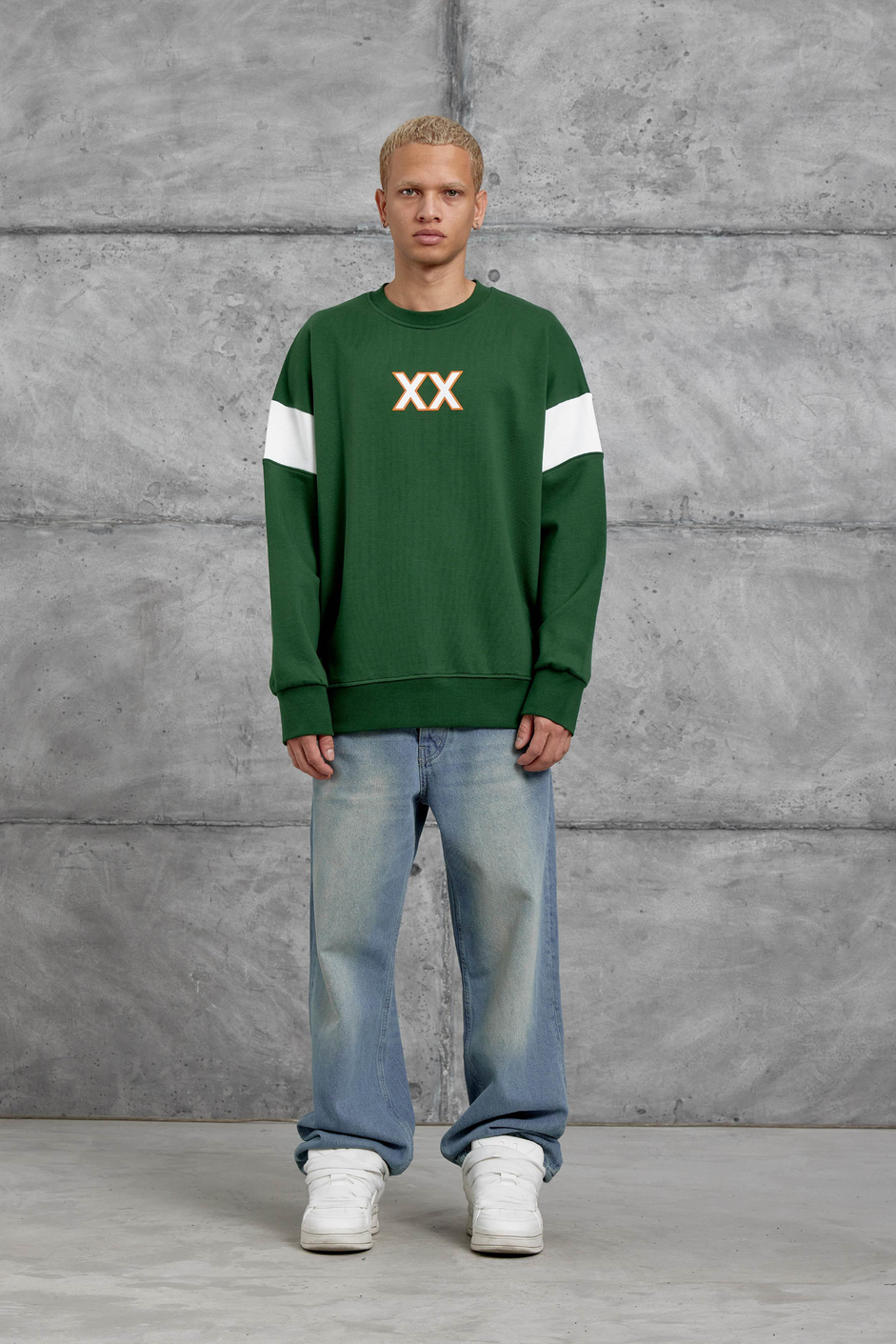 Yeşil XX BASKILI SWEATSHIRT