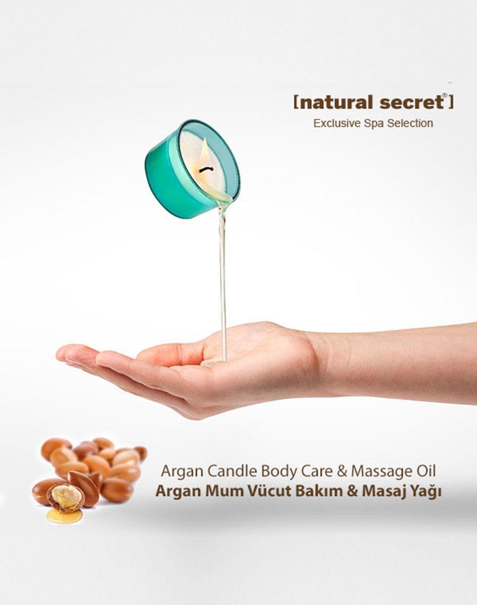 Natural Secret Argan Candle Massage & Body Care Oil - Argan Mum Masaj & Vücut Bakım Yağı
