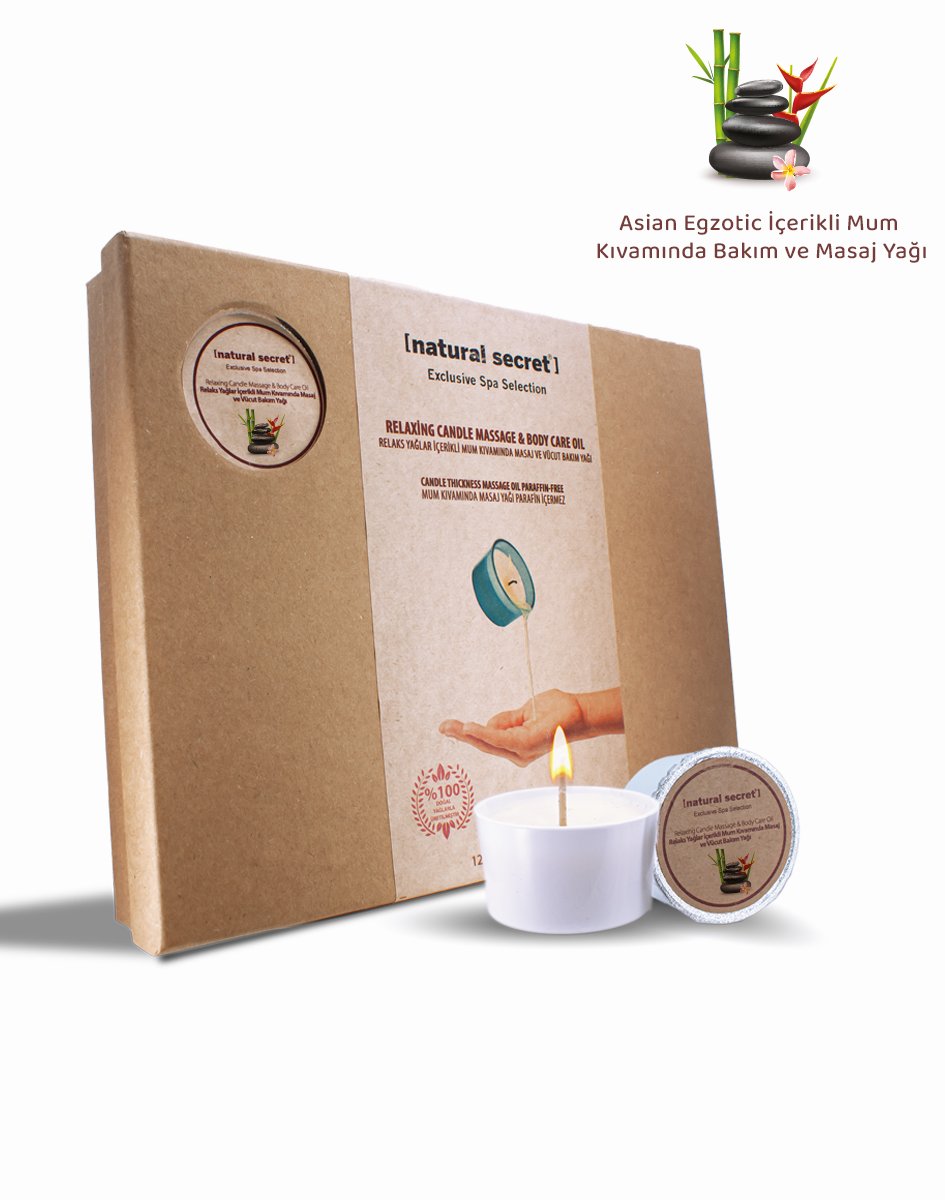 Natural Secret Asian Candle Massage & Body Care Oil - Asya Egzotik Mum Masaj & Vücut Bakım Yağı