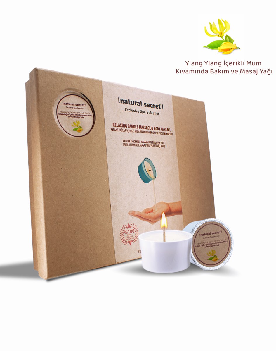 Natural Secret Ylang Ylang Candle Massage & Body Care Oil - Ylang Ylang Mum Masaj & Vücut Bakım Yağı