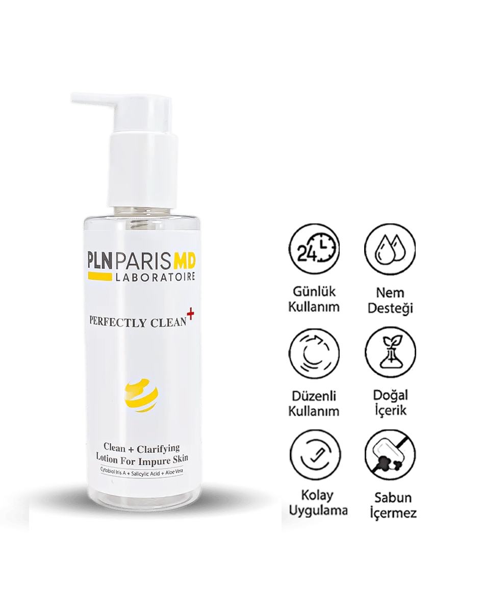PLN PARIS MD Perfectly Clean + Clarifying Lotion for Impure Skin / Akneli, Yağlı, Karma ve Problemli Ciltler İçin Yoğun Etkili Tonik 200ml
