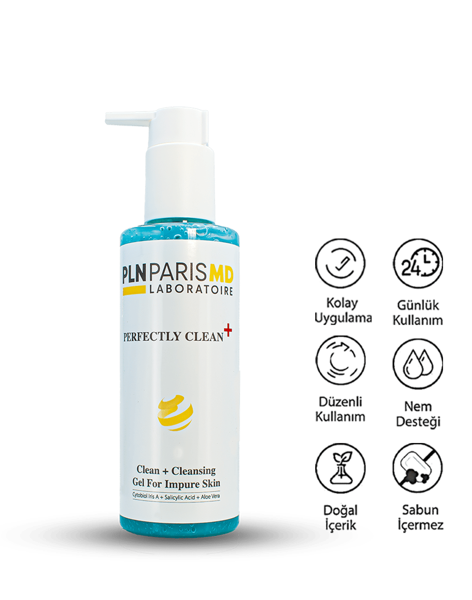 PLN PARIS MD Perfectly Clean + Cleansing Gel for Impure Skin Akneli, Yağlı, Karma ve Problemli Ciltler İçin Yoğun Etkili Temizleme Jeli 200ml