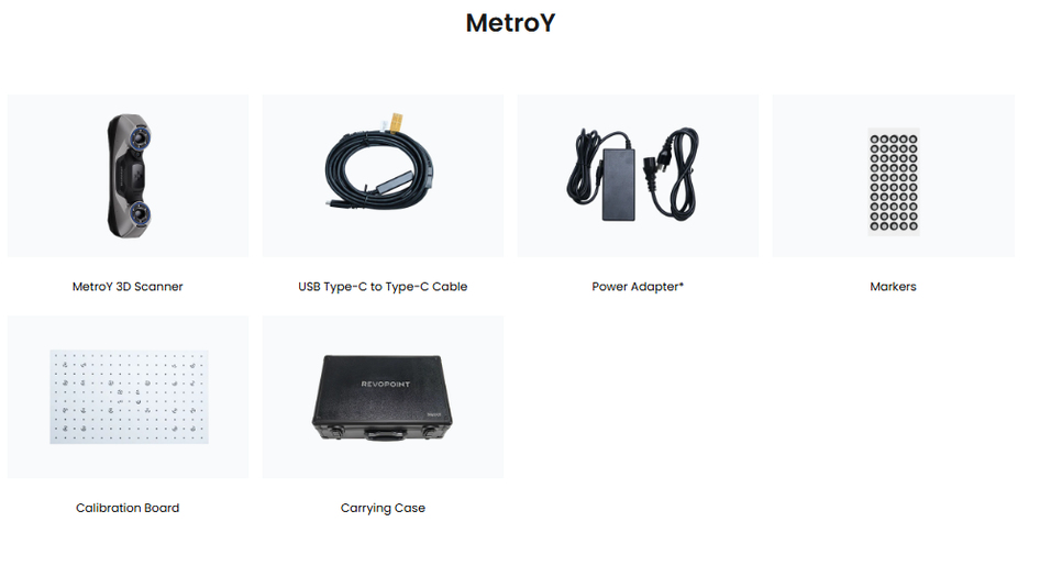 Revopoint MetroY paket içeriği