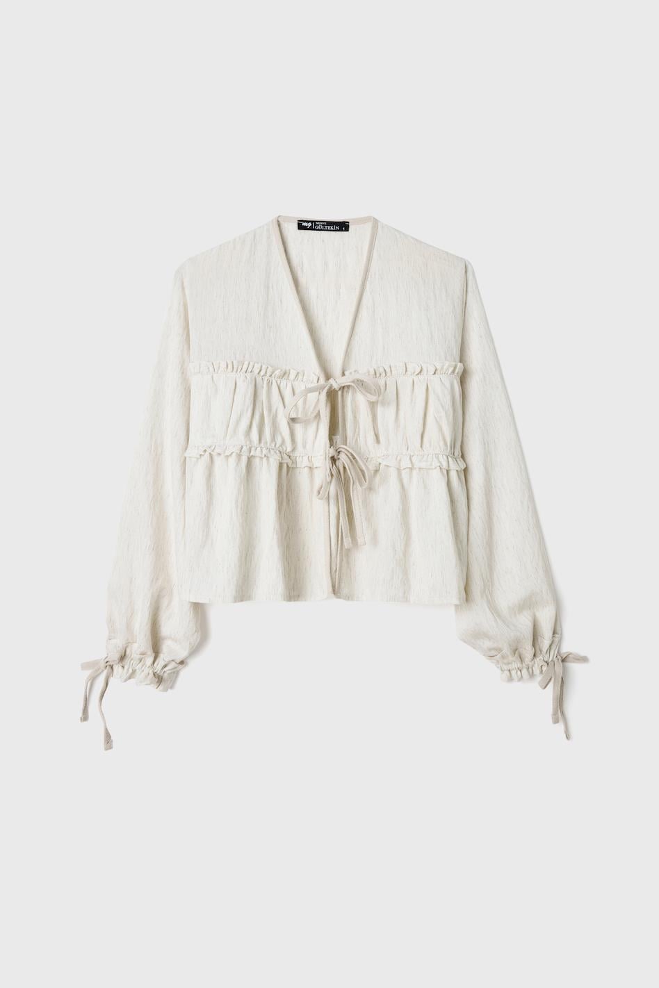 Bağcıklı Keten Kimono