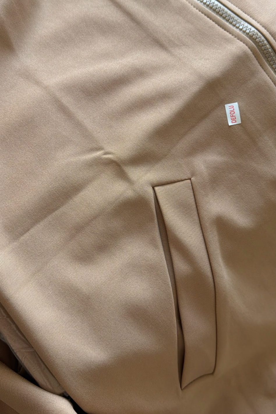 Outlet Kapüşonlu Fermuarlı Sweatshirt Camel