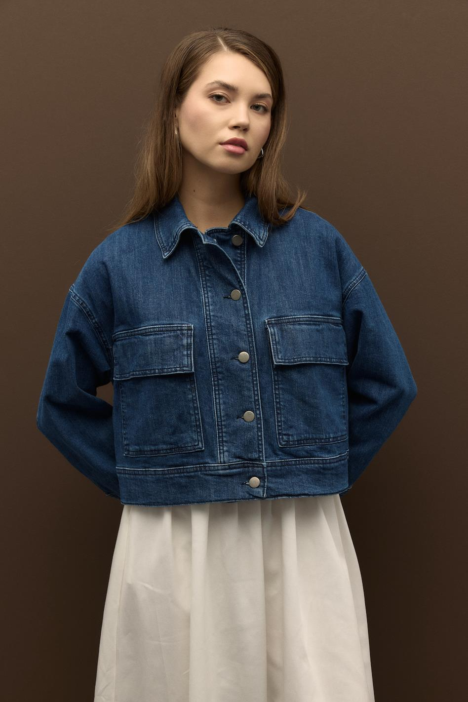 Mid Blue Denim Ceket
