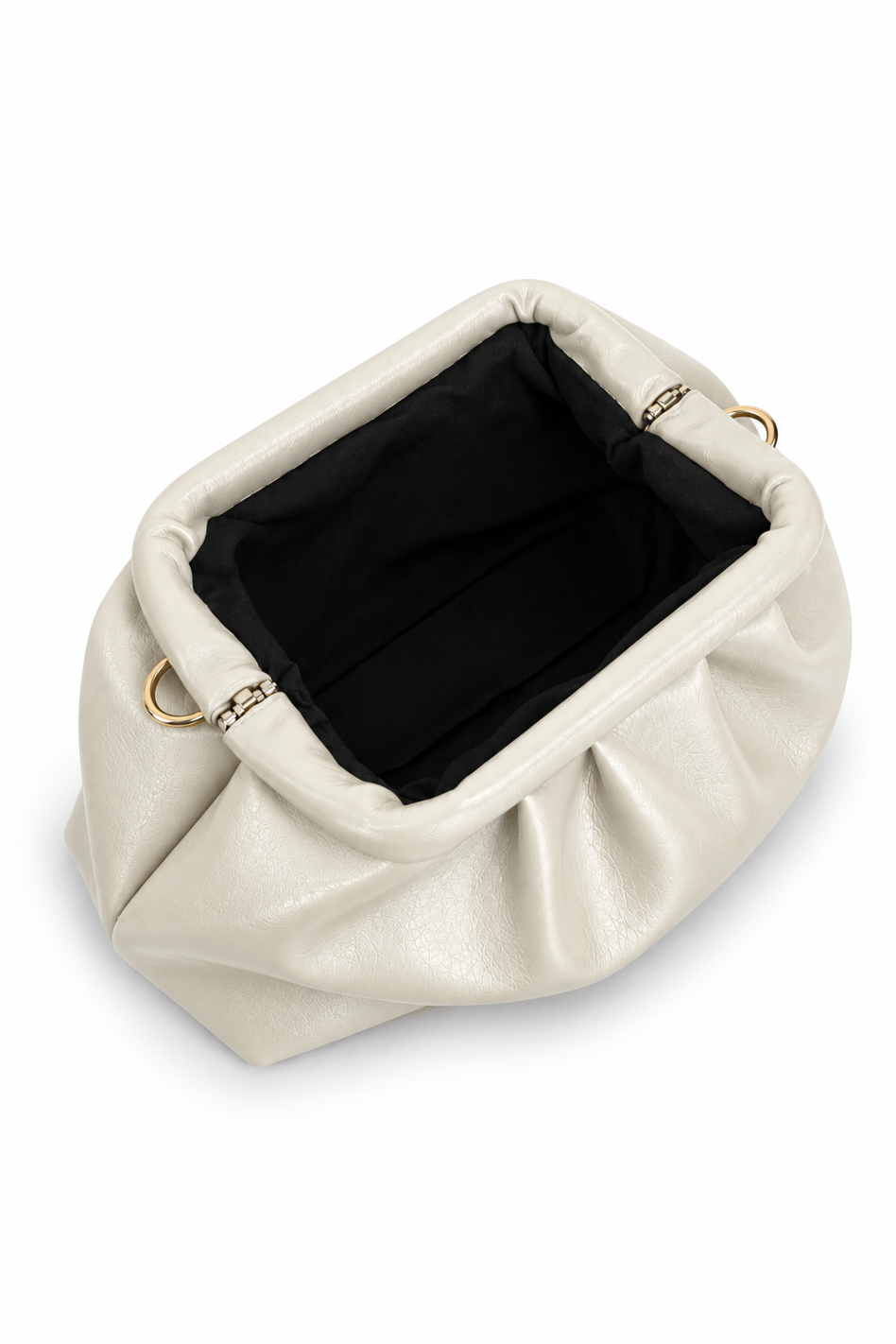 Deri Büzgü Detaylı Pouch Omuz Çantası